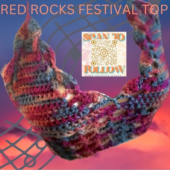 HANDMADE CROCHET FESTIVAL TOP - Picture 1 of 6